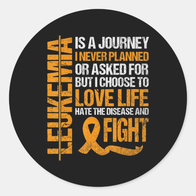Pegatina Redonda apoyo a Leukemia Awareness naranja Ribbon orgullos (Anverso)