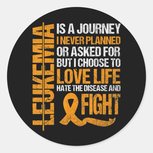 Pegatina Redonda apoyo a Leukemia Awareness naranja Ribbon orgullos (Anverso)