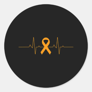 Pegatina Redonda apoyo a Leukemia Awareness naranja Ribbon orgullos