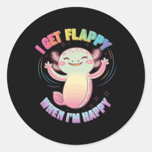 Pegatina Redonda Apoyo al Autismo Estimulación Axolotl Me Pongo Ale