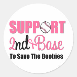Pegatina Redonda Apoyo al cáncer de mama 2da base