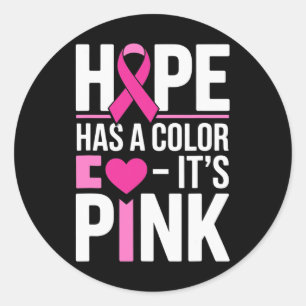 Pegatina Redonda Apoyo al cáncer de mama Octubre rosa Cáncer de mam