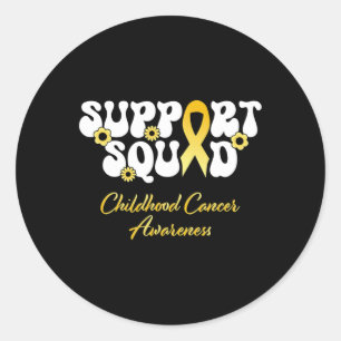 Pegatina Redonda Apoyo al cáncer infantil Escuadrón de Lucha contra