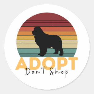Pegatina Redonda Apoyo al Mascota de rescate - Adopta No Comprar Pe