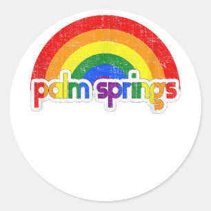 Pegatina Redonda Apoyo al Orgullo Gay de Palm Springs