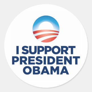 Pegatina Redonda Apoyo al Presidente Obama