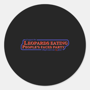 Pegatina Redonda Apoyo antitriunfal a los leopardos comiendo fans d