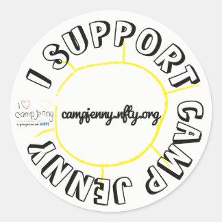 Pegatina Redonda Apoyo CJ Circle White