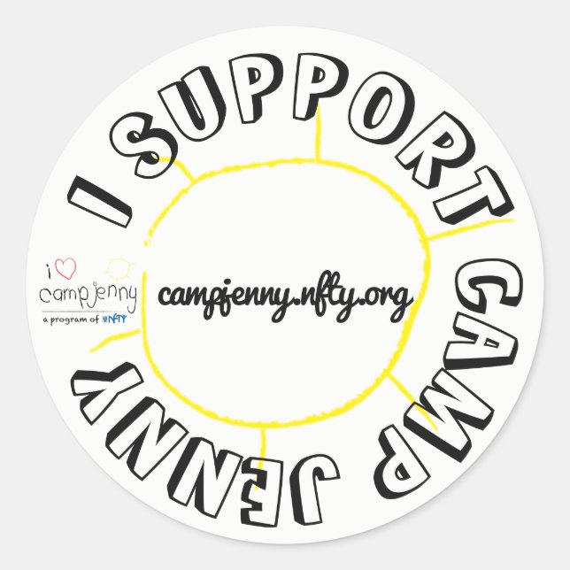 Pegatina Redonda Apoyo CJ Circle White (Anverso)