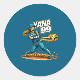 Pegatina Redonda Apoyo de Softbol Moswag Yana 99