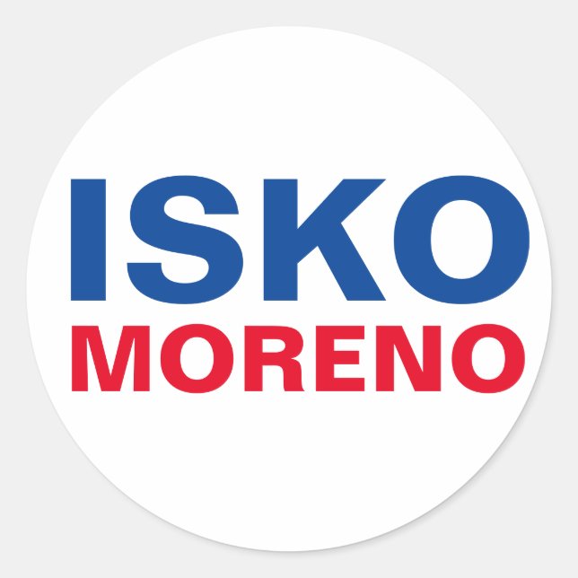 Pegatina Redonda Apoyo el PERSONALIZABLE Yorme ISKO Moreno (Anverso)