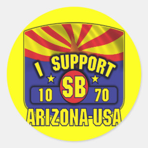 Pegatina Redonda Apoyo el SB1070 - Arizona EE.UU.