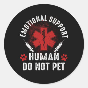 Pegatina Redonda Apoyo emocional Humano No Mascota Servicio Perro L