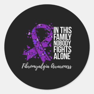 Pegatina Redonda Apoyo familiar Conciencia sobre la fibromialgia