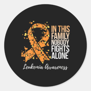 Pegatina Redonda Apoyo familiar Tee Leucemia Conciencia