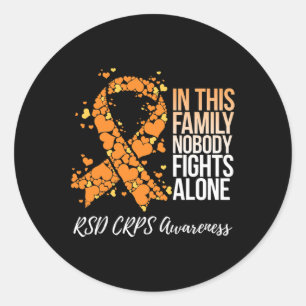 Pegatina Redonda Apoyo Familiar Tee Rsd Crps Conciencia