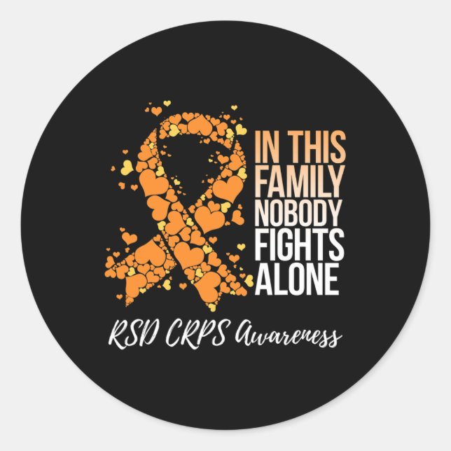 Pegatina Redonda Apoyo Familiar Tee Rsd Crps Conciencia (Anverso)