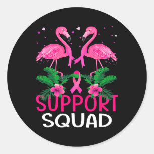 Pegatina Redonda Apoyo guerrero Escuadrón Flamingo Consciente del C