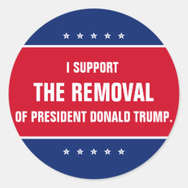 Pegatina Redonda Apoyo la destitución del presidente Donald Trump