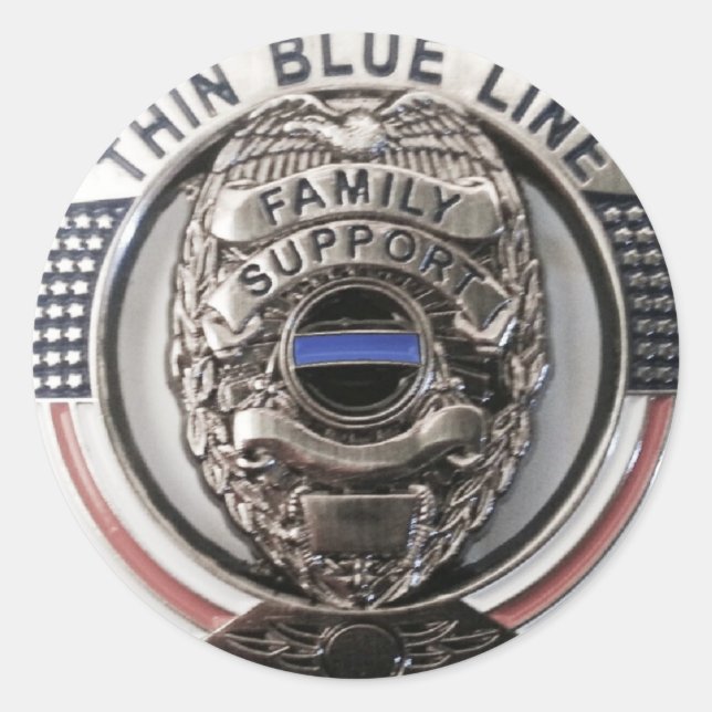 Pegatina Redonda Apoyo policial (Anverso)