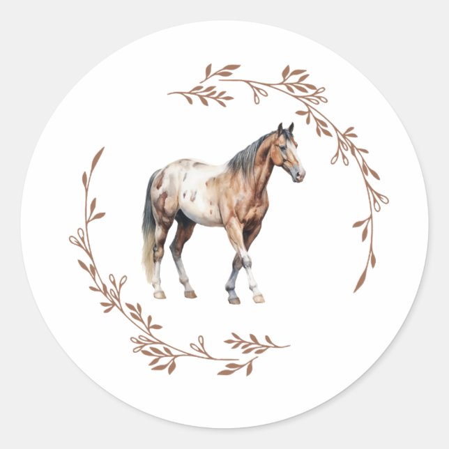 Pegatina Redonda Appaloosa Horse Sticker (Anverso)