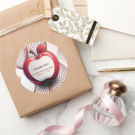 Pegatina Redonda Apple 3D de nuestro Baby Shower geométrico ocular