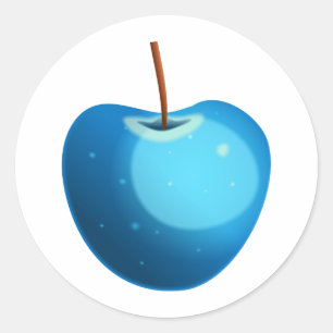 Pegatina Redonda Apple azul