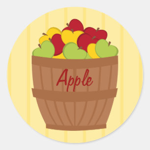 Pegatina Redonda Apple Baket