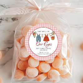 Pegatina Redonda Apple de nuestros ojos Fruit Fall baby ducha graci