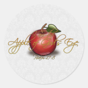 Pegatina Redonda Apple del ojo de dios, cristiano