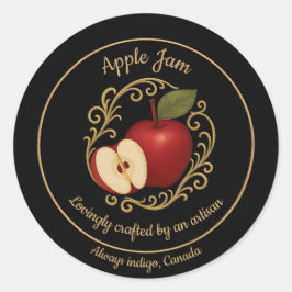 Pegatina Redonda Apple Ember – Artisan Jam Label