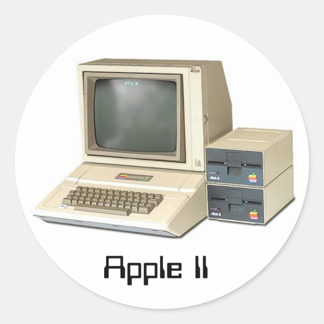 Pegatina Redonda Apple II (Anverso)