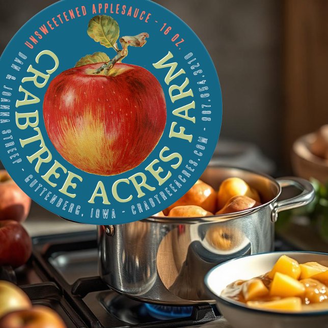 Pegatina Redonda APPLE LOGO Farm Orchard Business Applesaue (Subido por el creador)