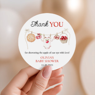 Pegatina Redonda Apple of Our Eye Orchard Harvest Baby Shower