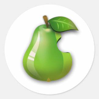 Pegatina Redonda Apple Pear