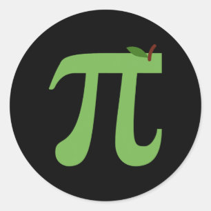 Pegatina Redonda Apple Pi Funny Maths Pi Day Pie Chiste Para El Amo