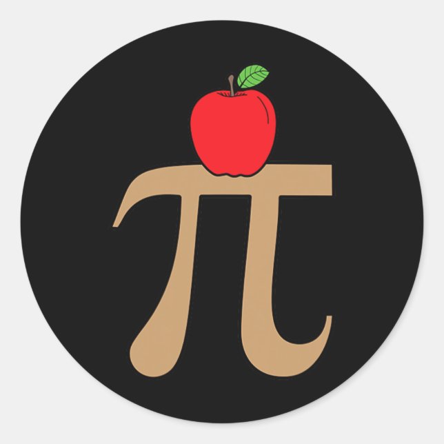 Pegatina Redonda Apple Pie Pi Math Pun (Anverso)