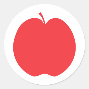 Pegatina Redonda Apple rojo