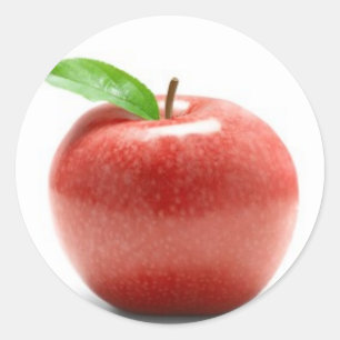 Pegatina Redonda Apple Rojo