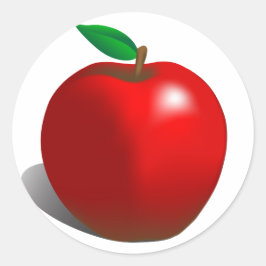 Pegatina Redonda Apple Rojo