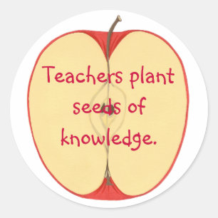 Pegatina Redonda Apple, semillas de la planta de los profesores de