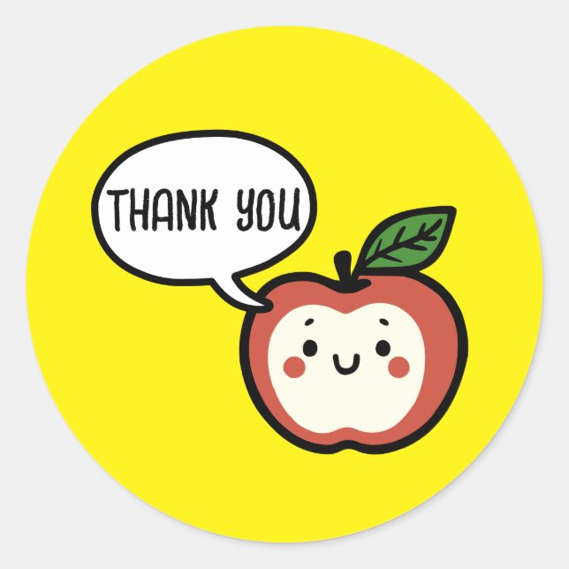 Pegatina Redonda Apple Talk (Anverso)