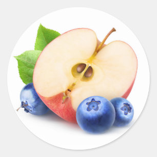 Pegatina Redonda Apple y arándanos
