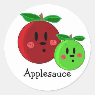 Pegatina Redonda Applesauce Apple Design