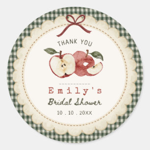 Pegatina Redonda Appley Ever After gingham vintage