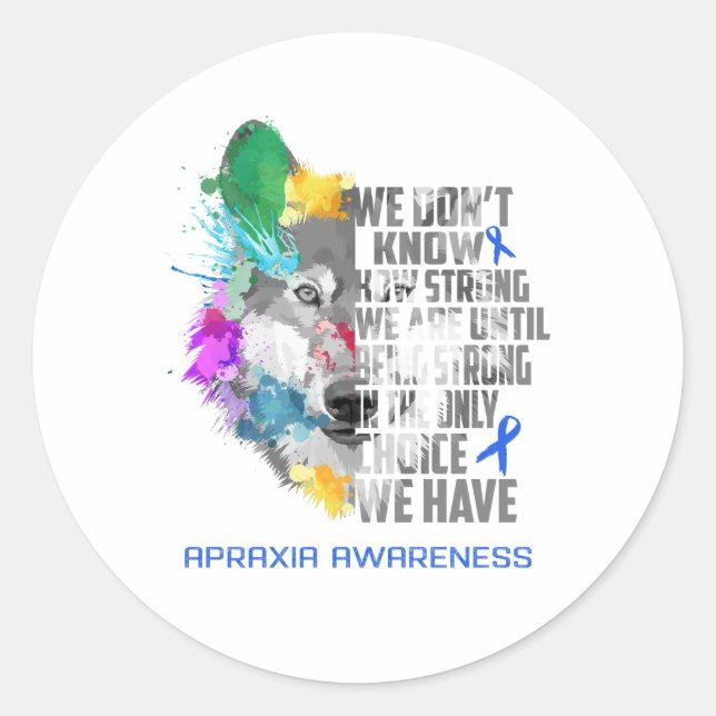 Pegatina Redonda Apraxia Awareness Ribbon Support Gifts (Anverso)