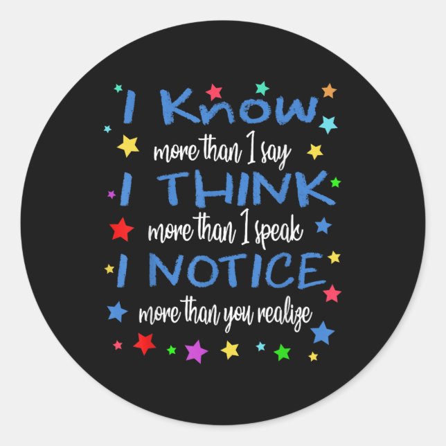 Pegatina Redonda Apraxia Awareness Shirt Love &amp; Support Apraxia (Anverso)