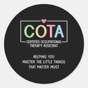 Pegatina Redonda Apreciación Cota Terapia Ocupacional Certificada I