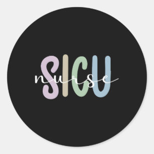 Pegatina Redonda Apreciación De Enfermeras Sicu Cuidados Intensivos