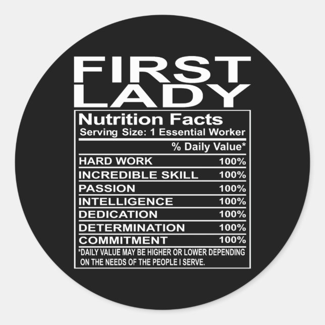 Pegatina Redonda Apreciación de la Iglesia de la Primera Dama (Anverso)